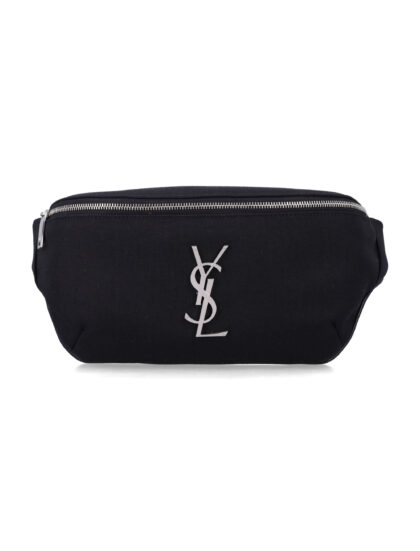 Saint Laurent Cassandre Crossbody Bag Black Polyamide Trim Belt - Men