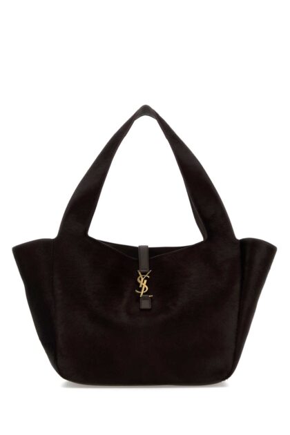 Saint Laurent Chocolate Calf Hair Le 5 ã 7 Bea Shopping Bag
