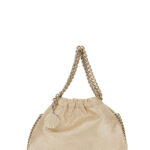 Stella McCartney Falabella Ecoleather Shoulder Bag with Chain Strap and Logo Charm on Front Metallic Polyester Crossbody - Women