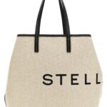 Stella McCartney Logo shopping bag Beige Cotton Tote - Women