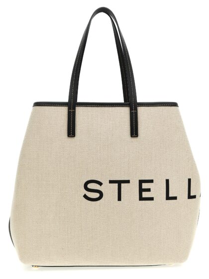 Stella McCartney Logo shopping bag Beige Cotton Tote - Women