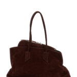 The Attico Shoulder Bag La Passeggiata With Two Top Handles Brown Suede For Women - Women