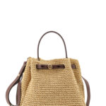 Tory Burch Romy Raffia And Leather Bucket Bag