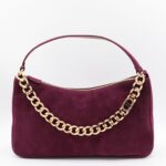 TwinSet Purple Leather Liliane Shoulder Bag