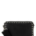 Valentino Garavani Black Leather Rockstud Crossbody Bag