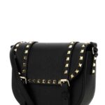 Valentino Garavani Black Leather Rockstud Crossbody Bag