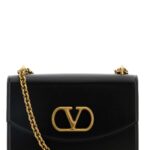 Valentino Garavani Black Leather Vain Shoulder Bag