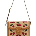 Valentino Garavani Embroidered Raffia 9t05 Crossbody Bag Naturalemulticolornaturalcamel Borse A Tracolla - Women