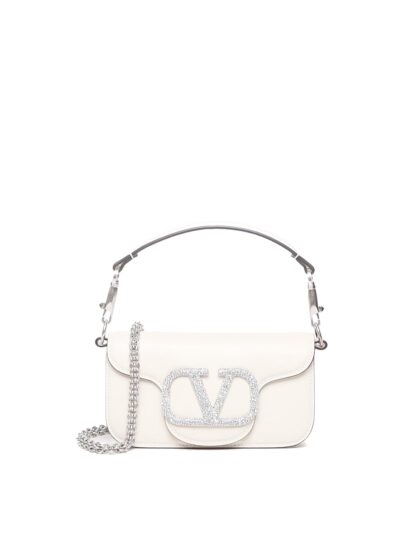 Valentino Garavani Locò Shoulder Bag With Jeweled Logo
