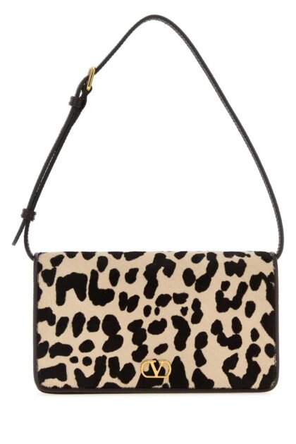 Valentino Garavani Printed Calf Hair Mini Vlogo Signature Shoulder Bag Naturaletestadimorooakbrown Leather - Bos Taurus Borse A Mano - Women