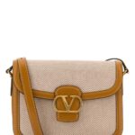 Valentino Garavani Two-tone Canvas And Leather 9to5 Shoulder Bag