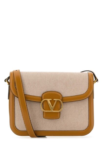 Valentino Garavani Two-tone Canvas And Leather 9to5 Shoulder Bag