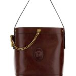 Versace Burgundy Leather Bucket Bag