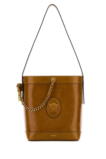 Versace Camel Leather Bucket Bag Natural Borse A Secchiello - Women
