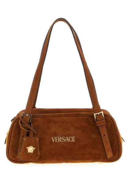 Versace Tag Shoulder Bag Brown Calfskin Leather (bos Taurus) - Women