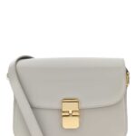A. P.C. Grey Leather Small Grace Crossbody Bag Pearlgrey Borse A Tracolla - Women
