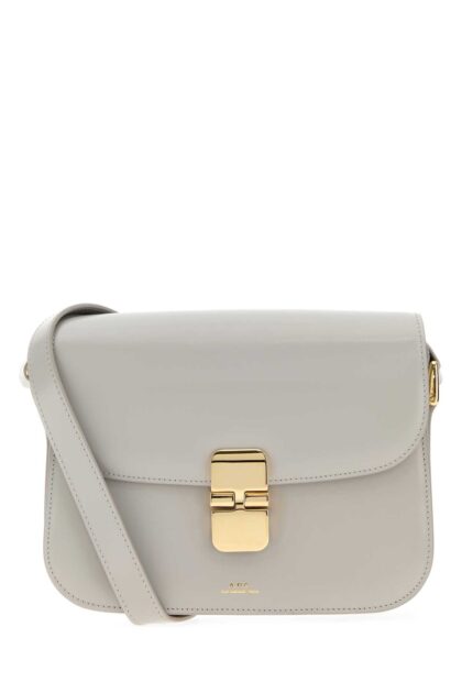 A. P.C. Grey Leather Small Grace Crossbody Bag Pearlgrey Borse A Tracolla - Women