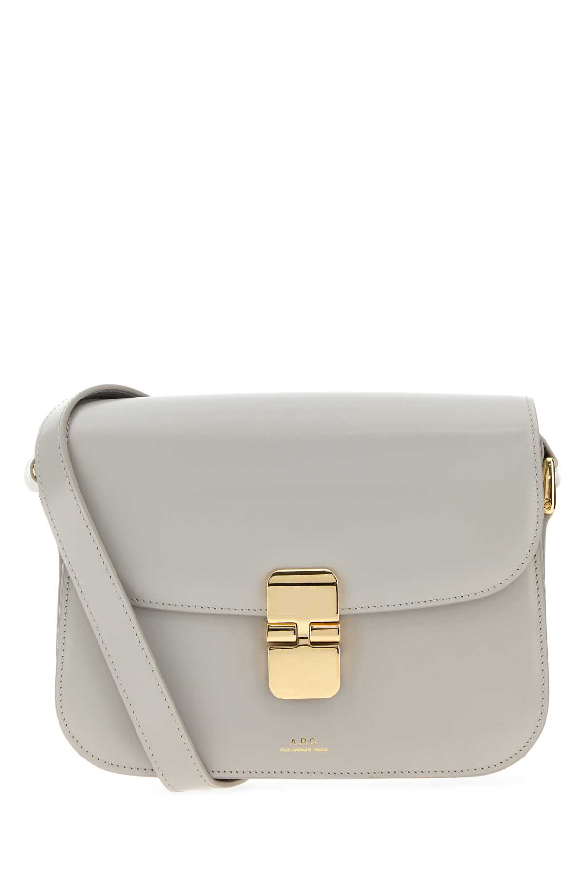 A. P.C. Grey Leather Small Grace Crossbody Bag Pearlgrey Borse A Tracolla - Women