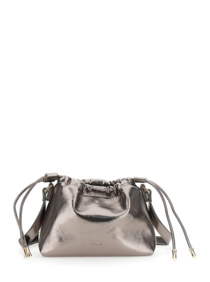 A. P.C. Metallic Shoulder Bag With Logo Lettering On The Front And Drawstring Closure In Ecoleather Woman - Women