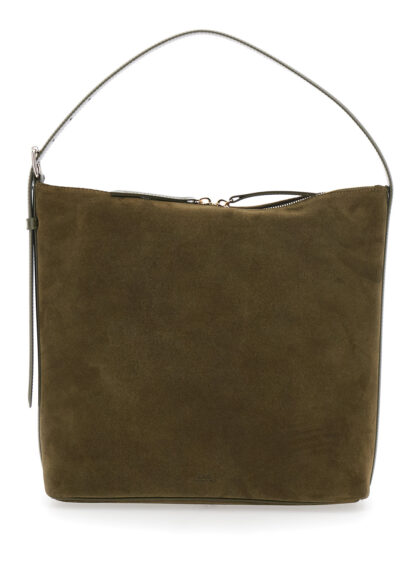 A. P.C. Vera Brown Shoulder Bag with Top Handle and Zipper Closure in Suede Woman Cow - Women