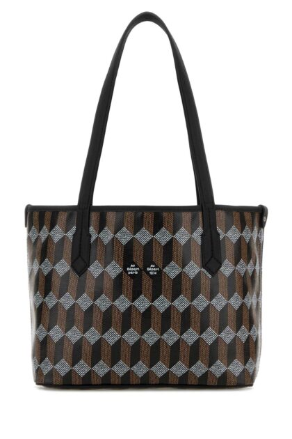 Au Depart Printed Canvas Tote No.28 Shopping Bag Noirnoir Calf Leather & Coated Borse A Mano - Women