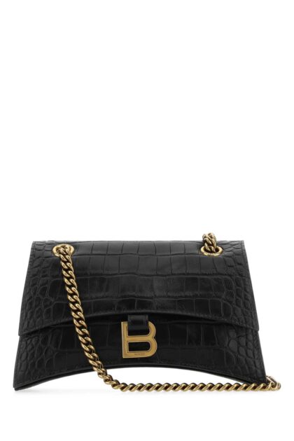 Balenciaga Black Leather Crush S Shoulder Bag T Domesticated Calf Le Clutch - Women