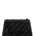 Balenciaga Black Leather Medium Crush Shoulder Bag Borse A Tracolla - Women