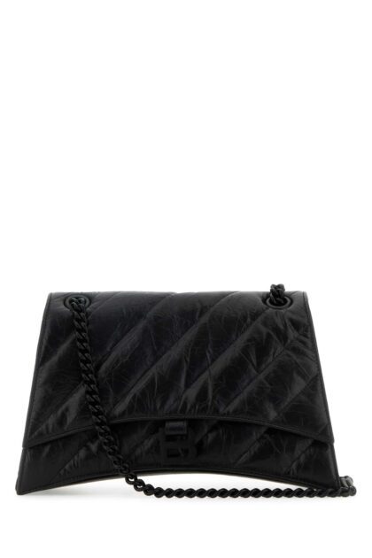 Balenciaga Black Leather Medium Crush Shoulder Bag Borse A Tracolla - Women