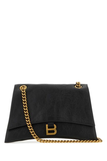 Balenciaga Black Leather Medium Crush Shoulder Bag Borse A Tracolla - Women