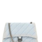 Balenciaga Light-Blue Denim Crush M Shoulder Bag 4651 Borse A Tracolla - Women