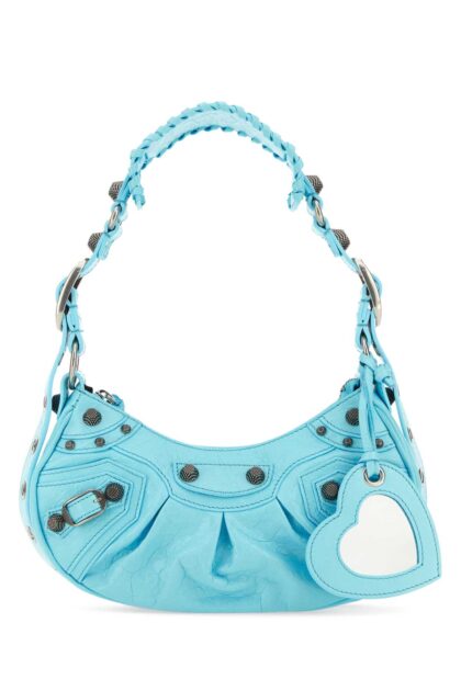 Balenciaga Light Blue Nappa Leather Le Cagole Xs Shoulder Bag Seablue T Domesticated Calf Borse A Mano - Women