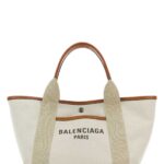 Balenciaga Sand Canvas Small Biarritz Shopping Bag Natural/tan Cowboy Borse A Mano - Women