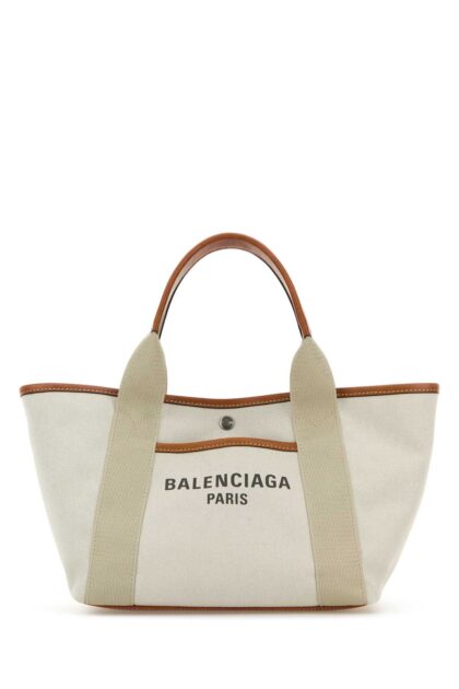 Balenciaga Sand Canvas Small Biarritz Shopping Bag Natural/tan Cowboy Borse A Mano - Women