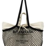 Balenciaga Two-Tone Canvas And Mesh Medium 24-7 Shopping Bag Washednatblklblk Borse A Mano - Women