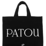 Black Canvas Small Tote Patou Shopping Bag Exterior: Cotton Borse A Mano - Women
