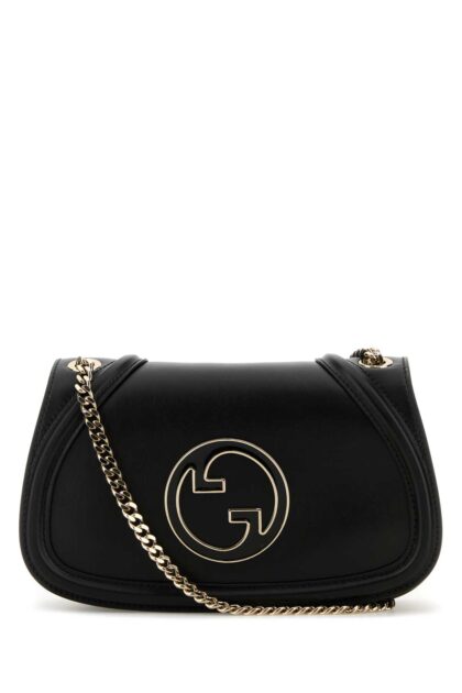 Black Leather Gucci Blondie Shoulder Bag Blackblack Borse A Tracolla - Women