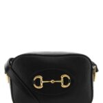 Black Leather Gucci Horsebit 1955 Crossbody Bag 1000 Borse A Tracolla - Women