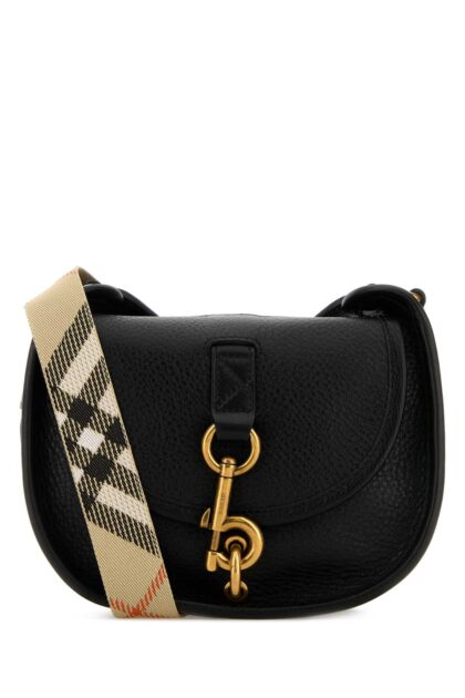Burberry Black Leather Mini Messenger B Clip Crossbody Bag Borse A Mano - Women