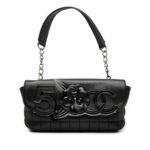Camellia CC Choco Bar No 5 Lambskin Shoulder Bag