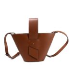 Carolina Santo Domingo Brown Leather Amphore Melone Bucket Bag
