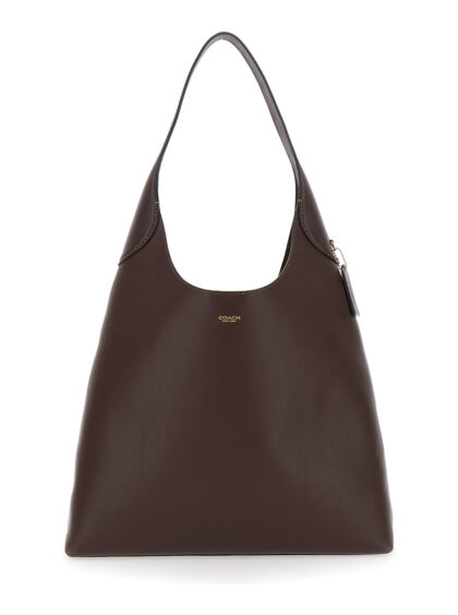 Coach Brooklyn Brown Shoulder Bag With Logo Lettering On The Front Leather For Women Cow - Women
