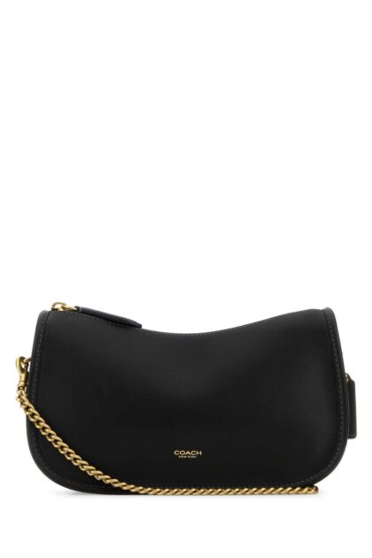 Coach New York Black Leather Waverly Shoulder Bag Cowleather Borse A Tracolla - Women