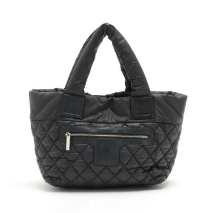 Coco Cocoon Black Nylon Quilted Tote Bag