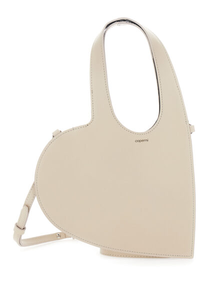 Coperni Baby Heart Shoulder Bag in Shape with Adjustable and Removable Beige Leather Strap for Women Cow Crossbody - Women