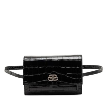 Croc Embossed Leather Sharp Belt Bag XS