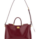 Dolce & Gabbana Handbag Vittoria with Adjustable Shoulder Strap and Logo Plate on Front in Bordeaux Leather for Women Calf Hand Bags - Women