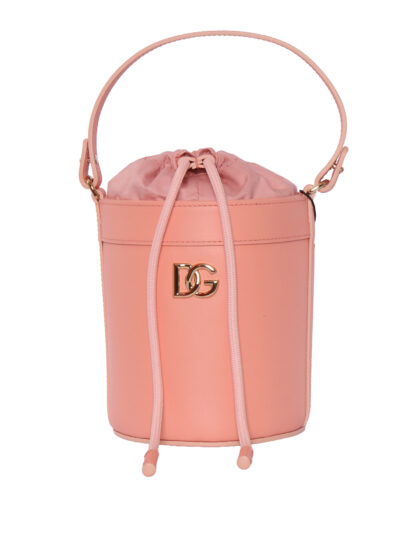 Dolce & Gabbana Junior BUCKET BAG Red Calf Leather Fabric 2 Cotton