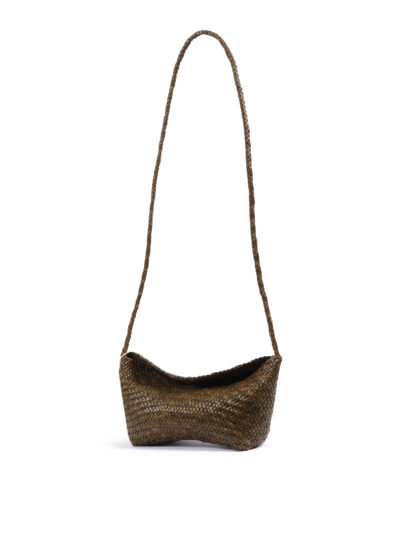Dragon Diffusion CORSINA DIAGONAL WEAVE Green Calf Leather Shoulder Bag - Women