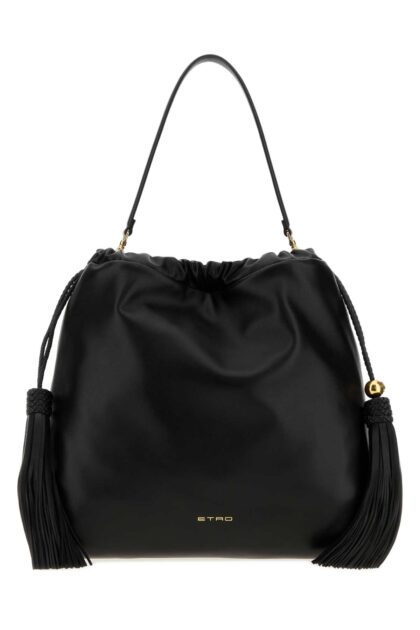 Etro Black Leather Medium Kalispera Bucket Bag Nero Borse A Mano - Women