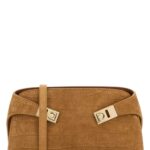 Ferragamo Camel Suede Mini Hug Crossbody Bag Naturalenaturalerstnaturale Borse A Mano - Women